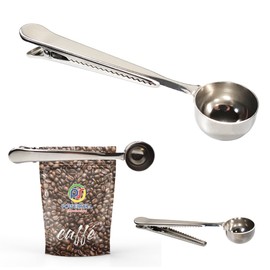 Measuring Spoon Spoon for Coffee - Teaspoon with Clip Seals Bag in Stainless Steel for Measuring the Quantity of Coffee Powder 7g