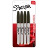 Sharpie Marcadores Permanentes, Punta Fina, Negro, 4 Piezas, 1812757