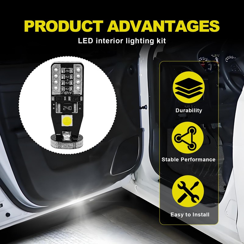 White LED Interior Lights Compatible with Toyota Sequoia 2001 2002