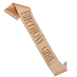 Shimmer Anna Shine Glitter Birthday Sash for Women (Rose Gold Glitter)