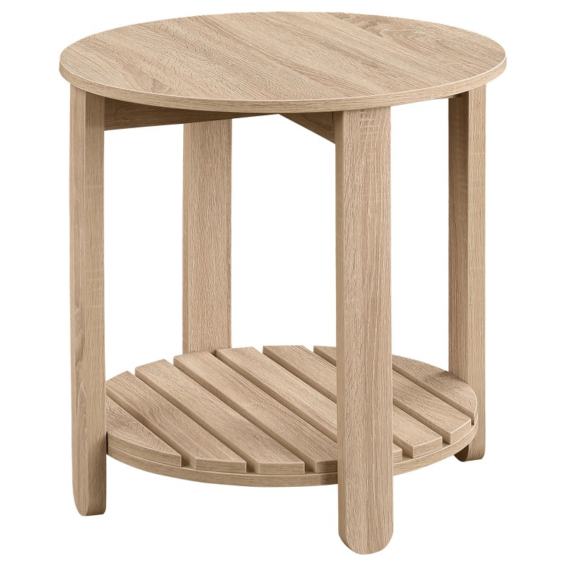 Coaster Fowler 1-shelf Round Engineered Wood End Table Natural
