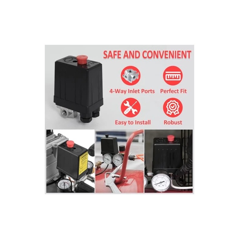 Wadoy Central Pneumatic Air Compressor Pressure Switch Control Valve U