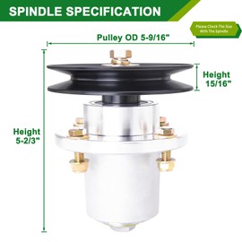 JSXDNWYJ 037-2000-00 037-2050-00 037200000 037205000 Spindle 033-4890-00 Pulley Fit for Bad Boy Mower, Compatible with Bad Boy MZ & MZ Magnum 54" Deck Assembly, ZT Avenger 54" Deck Assembly(3pack)