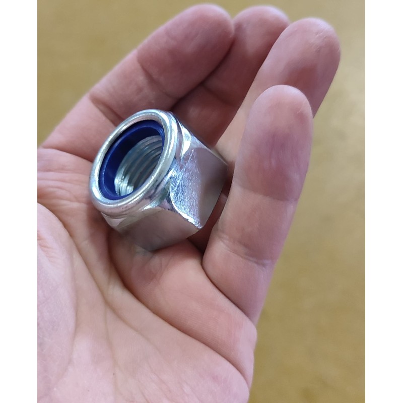 M22 Locking Nyloc Hex Nut 22mm Metal Steel Sheet Zinc