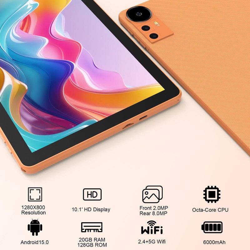 CUPEISI Android 15 Tablet 10 Inch, 20GB RAM+128GB ROM/2TB Expandable,