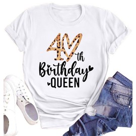 hohololo Birthday Shirts for Women 40th Birthday Queen T Shirt 40 Years Old Birthday Squad Shirt Birthday Girl Tops White, Large