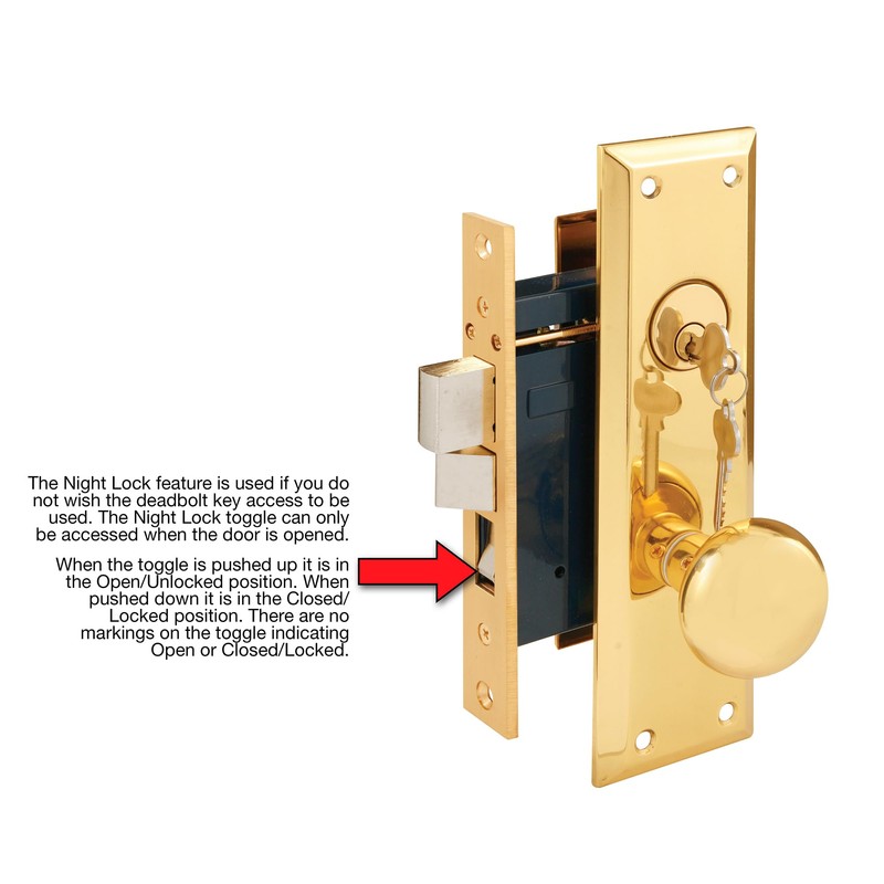 Segal SE 26010 Mortise Lock Set, Brass Right Hand, 2-1/2