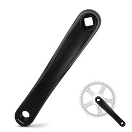 Bicycle Left Crank, 170 mm 6.7 Inch Left Single Chain Crank Set, Aluminium Alloy Tooth Plate Parts Replacement for Mountain Bike (Square Hole)