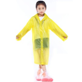 Shengxi Kinder Regenmantel für Mädchen Jungen, Wasserdicht EVA Regenponcho mit Kapuze, Klar Kleinkind Regenjacke Regencape Kinder Regenumhang für Outdoor Radfahren Wandern