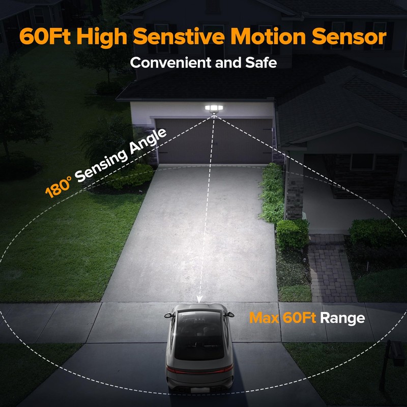 UME Battery Powered Motion Sensor Outdoor Lights 302 LED 1800LM,