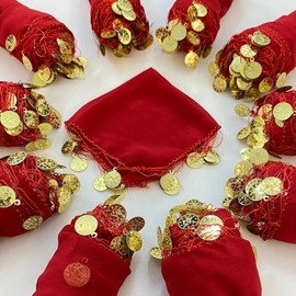 10x Halay Mendili Set Dance Cloths Dügün Wedding Engagement Kina Mendil Nisan Dügün Turkish Wedding (Red)