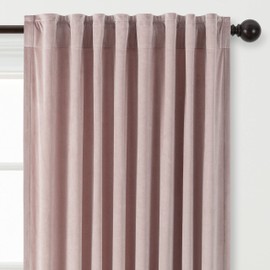 Chanasya Premium Solid Velvet Curtains - Classy and Solid Drapes for Living Room or Bedroom - 52" x 108" - Blush, 2 Panels