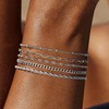 Non Tarnish Dainty Silver Bracelet Stack for Women Small Wrist,Waterproof