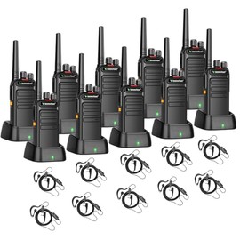 Wanneton Waterproof Rechargeable Walkie Talkies 10 Pack Long Range for Adults and Work, Two Way radios with One-Key decoding Copy Frequency can Talk to Most Other Brands and Models of walkie-talkies