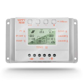 SolaMr 10A Solar Charge Controller 12V/24V Automatic Voltage Detection Solar Panel Intelligence Controller with LCD Display - M10