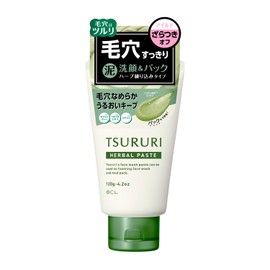 Tsururi Herbal Facial Cleansing Paste, 4.2 oz (120 g), Facial Cleansing Foam, Clay Pack, Scrubs, Pore Care, Dense Foam