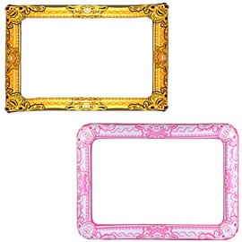 Classy Hen Pink & Gold combi pack Giant Inflatable Selfie Picture Frame bundled with selfie Photo Booth Props - Ideal for wedding, hen party, girls party night out, baby shower, birthday