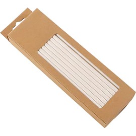 Kanda 379505 Paper Straws Diameter 0.2 x 7.9 inches (6 x 200 mm), White, Pack of 50