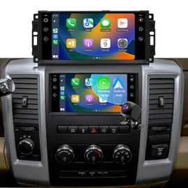 Car Radio for Dodge Ram 1500/2500/3500 2009-2012, Jeep Wrangler JK 2007-2018, Challenger Charger 2008-2010, Chrysler 7 Inch Touch Screen Stereo CarPlay Android Auto GPS Bluetooth SWC FM Backup Camera