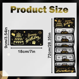 Birthday Money Envelope Black Gold Surprise Cash Envelope Creative Birthday Decor Cards for Men Women Girls Boys Cash Gifts