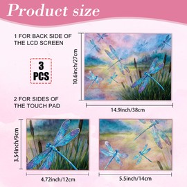 PLIGREAT Dragonfly Laptop Decal Sticker Skin Cover, Landscape Painting Laptop Stickers Skins Decal Fits 12" 13" 13.3" 14" 15" Laptops Universal Waterproof Removable Notebook Art Protector