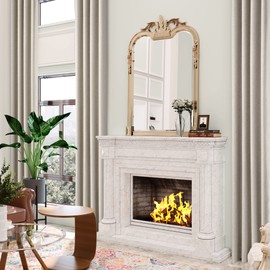 MAIHER Full Blackout Extra Long Curtains 168 Inches Long for High Living Room, Faux Linen High Ceiling Curtains14ft Length 2 Story Drapes Grommet (Grayish Beige, 50" Wx168 L, 1 Panel)