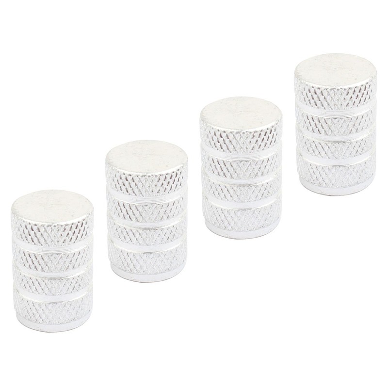 TOMALL Round Style Tire Valve Stem Caps Aluminum Silver Compatible