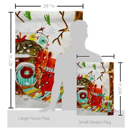 Angeleno Heritage Christmas Garden House Flag Kit Wintertime Winter Wonderland Snowflake Snowman Ice Skate Season Snow Decoration Banner Small Yard Gift Double-Sided, Made in USA