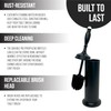 Splash Home Buena Stainless Steel Toilet Brush with Holder, Bowl