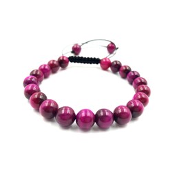 SHNAYA JEWELS AAA PINK STAR TIGER EYE Natural Healing Power Gemstone Crystal Beads Unisex Adjustable Macrame Bracelets 8mm