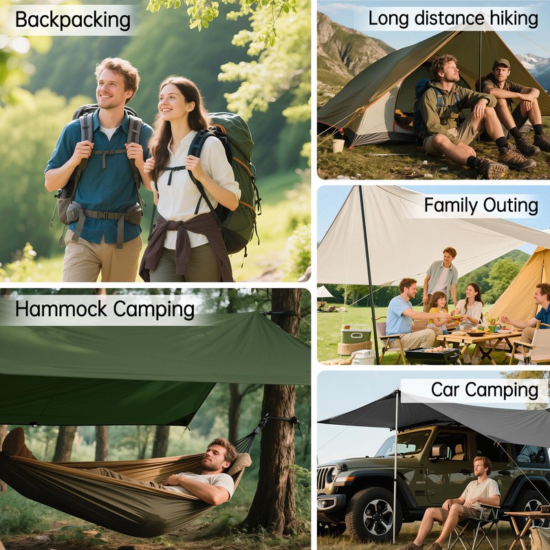 FREE SOLDIER Camping Tarp Waterproof Portable Multifunctional Outdoor Camping Traveling