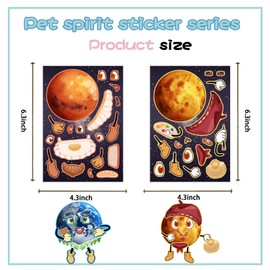 24 Sheets Make-a-face Planet Stickers, Make Your Own Mix and Match Space Sticker Sheets Planets Solar System DIY Stickers for Kids Party Favors Activities (Star)