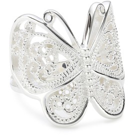 Vinani Butterfly Paisley Shiny Sterling Silver Ring RSL, Sterling Silver