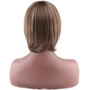 Peluca Bob Corta Liso Marrón, Peluca de Cabello con Flequillo