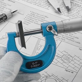 HDLNKAK Outside Micrometer Set, 0-4" Machinist Micrometer, 4 Pcs Machinist Tool Set, 0.0001" Graduation Micrometer Set, Alloy Precision Micrometer, Micrometer Standard Set with Case