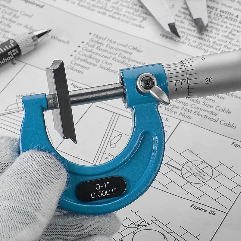 HDLNKAK Outside Micrometer Set, 0-4" Machinist Micrometer, 4 Pcs Machinist
