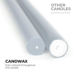 CANDWAX Light Gray Taper Candles 14 inch Dripless - Set of 12 Tapered Candles Ideal as Dinner Candles - Smokeless and Unscented Taper Candles Long Burning - Hand Poured Tall Candlesticks