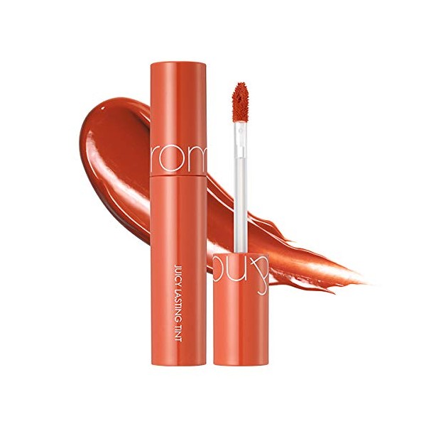 rom&nd Juicy Lasting Tint 08 APPLE BROWN, Vivid color, Juicy & Glossy Finish, Long-lasting, MLBB, moisturizing, Highly-Pigmented, Clear & Natural Makeup, Lip Tint for Daily Use, K-beauty, 5.5g / 0.2 oz