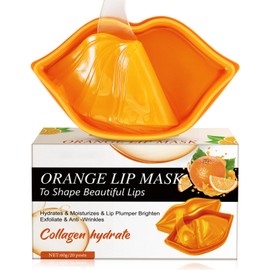 ARCHIDATE Lip Mask - Lip Mask Pads - Collagen Moisture Lip Care Mask - Anti Wrinkle Reduce Fine Lines Lip Peeling Lip Mask - Lip Masks Beauty (Orange)