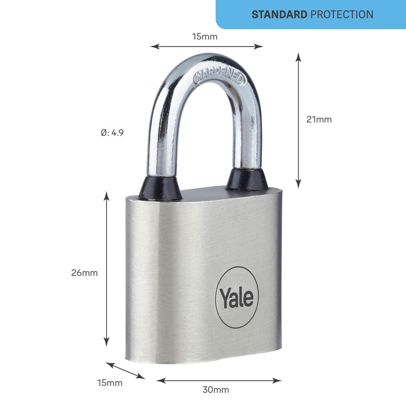 Yale - Y112/30/121/1 Iron Disc Padlock 30mm - Nickel Plated