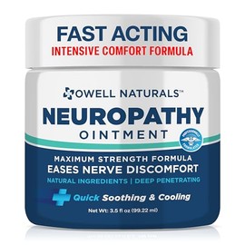 Owell Naturals Neuropathy Nerve Ointment for Feet, Fingers, Hands, Toes, Back, Legs & Arms - Fast-Acting Formula, Max Strength, Cooling Effect, 3.5 Fl Oz