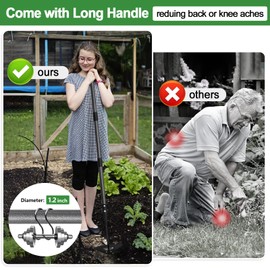 COCONUT Garden Hoe, 54 inch Long Handle Weeding Hollow Hoe Garden Tool, Heavy Duty Gardening Hoe with Durable Blade for Loosening Planting