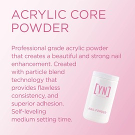 Young Nails Acrylic Core Powder - Self-Leveling Acrylic Nail Powder, Clear Nude Pink White Acrylic Powder for Nail Extenstion, Professional Grade, Superior Adhesion, Color - XXX White, 660g