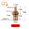 Faucet Ceramic Stem Cartridge Valve, G1/2" Brass Tap Ceramic Disc