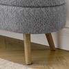ECLYL Oval Storage Bench 43.5" Linen Fabric Upholstered Entryway Bench