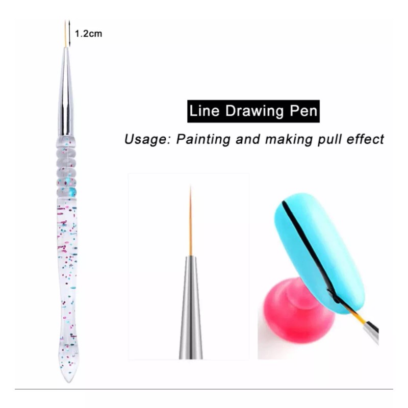 Xiaoya 3 Pinceles Liner Fino Mano Alzada Nail Art Uñas
