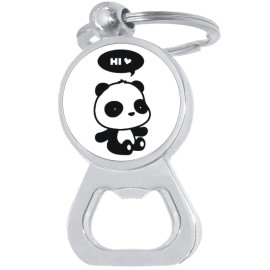 NewCharms Hi Panda Cute Bottle Opener Keychain - Metal Beer Bar Tool Key Ring