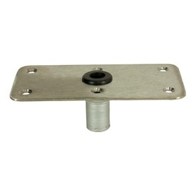 Springfield 1620005 Standard Rectangular Seat Base for Kingpin Post - 4" x 8", Satin Finish