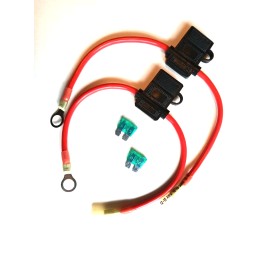 FERRIS POWER 2 x 40 AMP INLINE FUSE HOLDERS 10 AWG, W/40 Amp ATC/ATO Fuse & 3/8 Ring Terminal