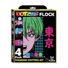 DIAMOND DOTZ Neon Flock Anime Diamond Painting Kits for Adults - Colorful Diamond Art Kits a Relaxing Creative Craft Kit with Dotz Gems 10x8
